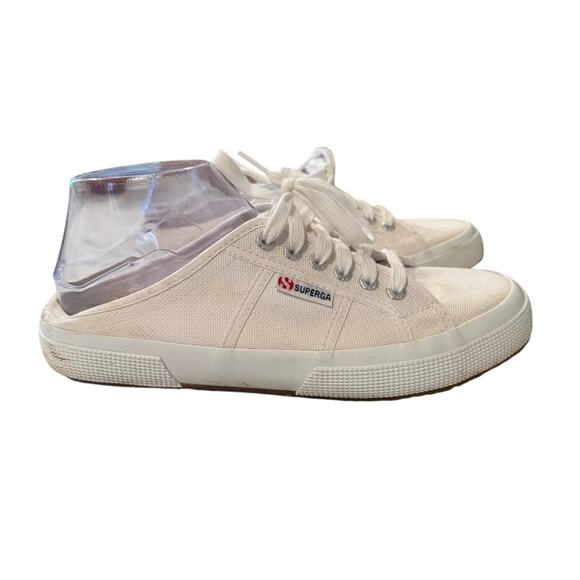 Superga 2750 Cotu Classic White Canvas Sneakers Slip-On Mule  41.5 EU / 9.5 US - Picture 1 of 7